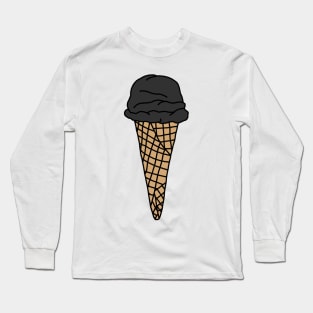 charcoal ice cream, black goth ice cream Long Sleeve T-Shirt